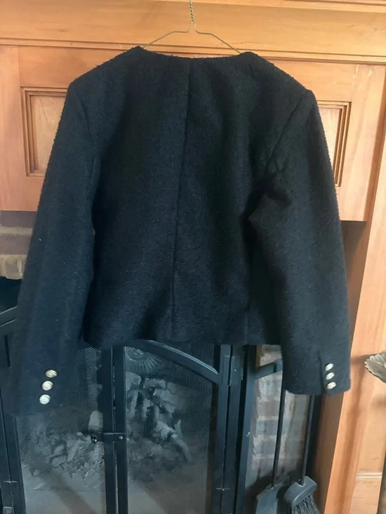 Universal Thread Black Bouclé Gold Metal Lady Button-Front Jacket Size S - Picture 3 of 9